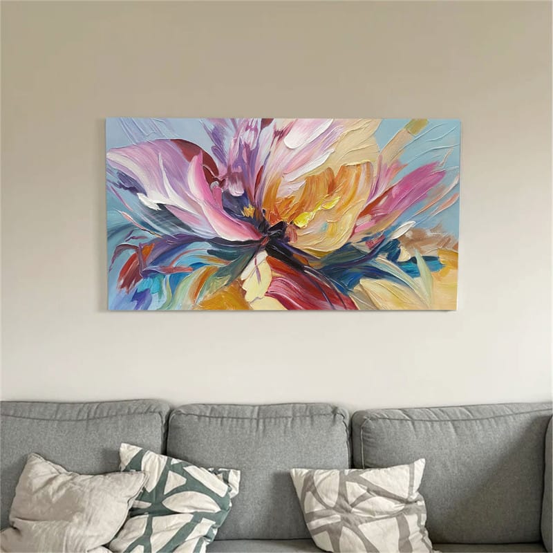 Customer photo review of Colorful Flower Textured Painting Canvas #FP005