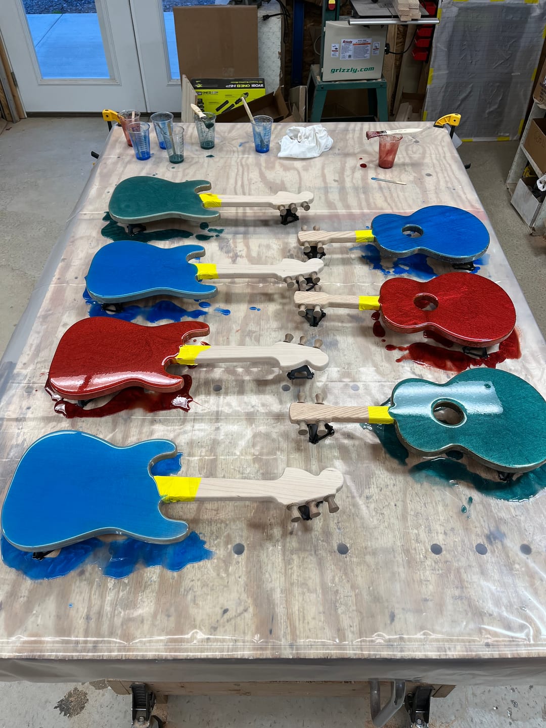 Customer photo review of 23.0x9.0" Stratocaster Guitar Serving Board Acrylic Router Template