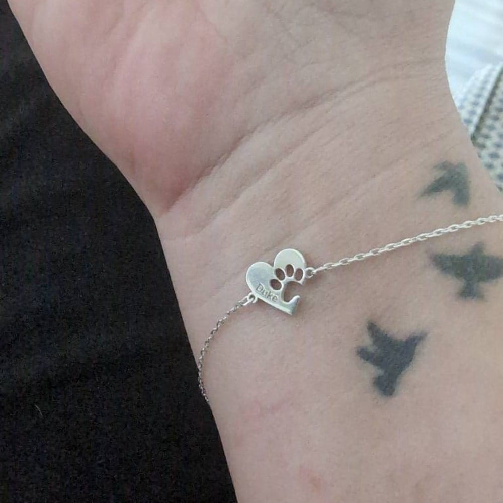 Customer photo review of Customized Pet Paw Bracelet