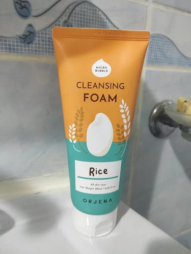 Customer photo review of Orjena Smile Day Cleansing Foam Rice 180ml