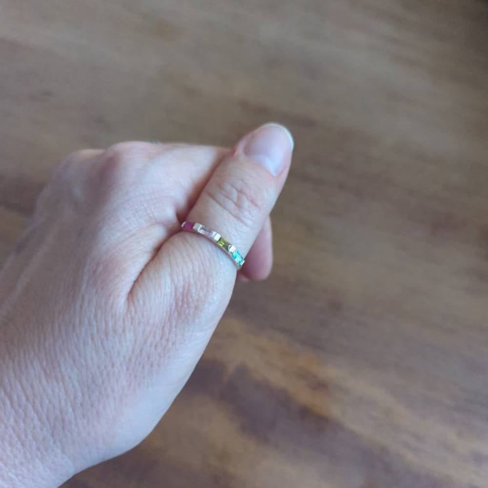 Customer photo review of Baguette Birthstone Ring