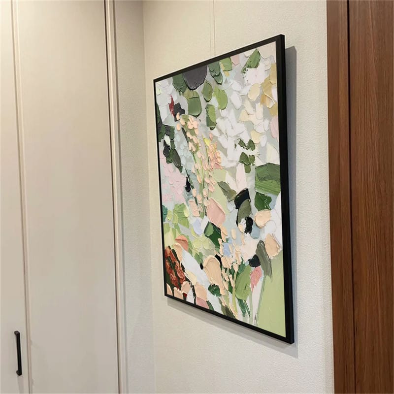 Customer photo review of Green Flower Textured Painting Canvas #FP017