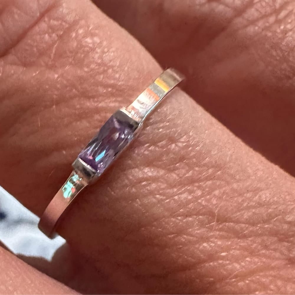 Customer photo review of Baguette Birthstone Ring