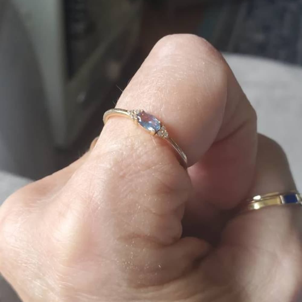 Customer photo review of Baguette Birthstone Ring