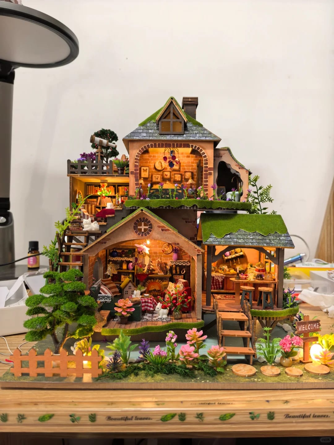 Customer photo review of rokrgeek Enchanted Forest Cottage Miniature House Kit