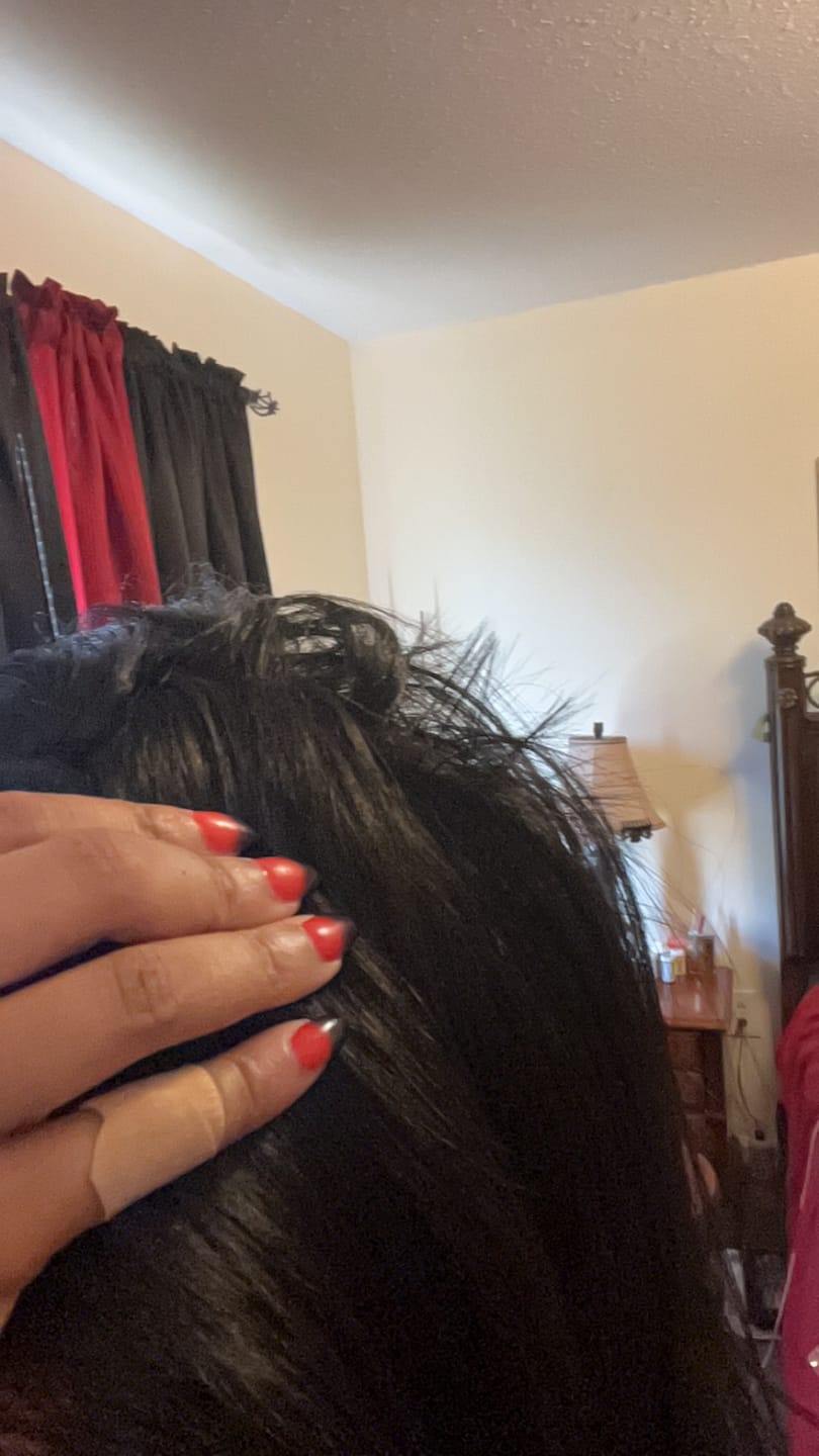 Customer photo review of Sensationnel Bare Luxe Glueless Synthetic 13x6 HD Lace Front Wig - 13x6 UNIT 7