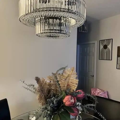 Customer photo review of 12-Light Modern 2-Tier Crystal Chandelier