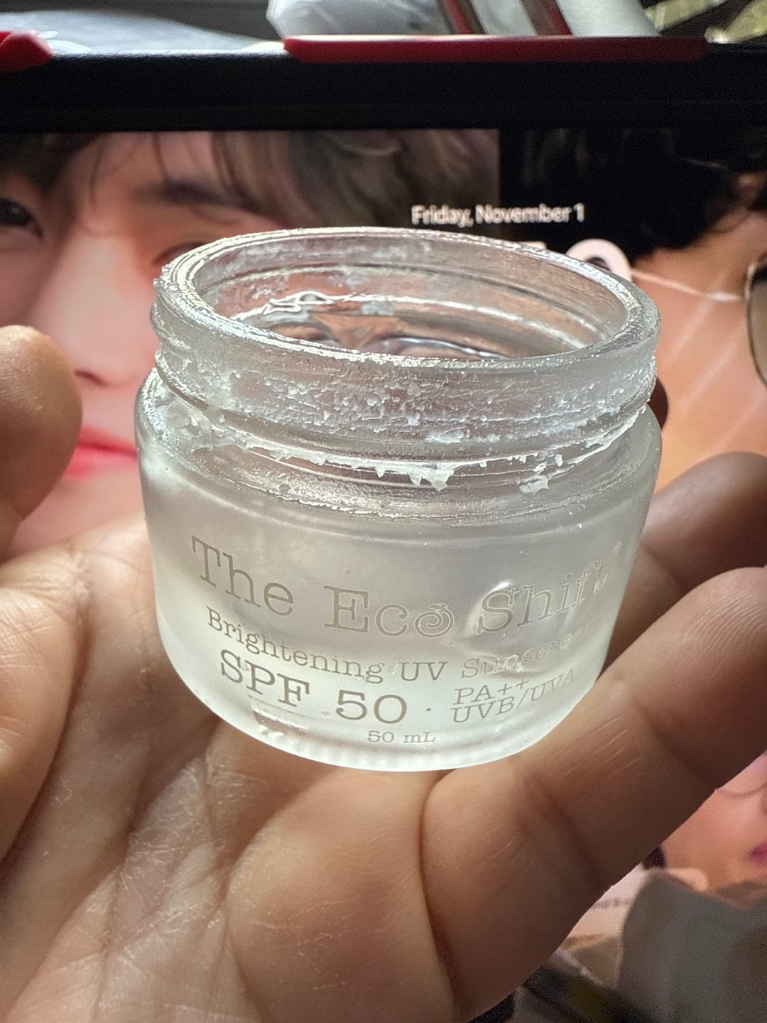 Customer photo review of Brightening UV Sunscreen & Skin Primer with SPF 50