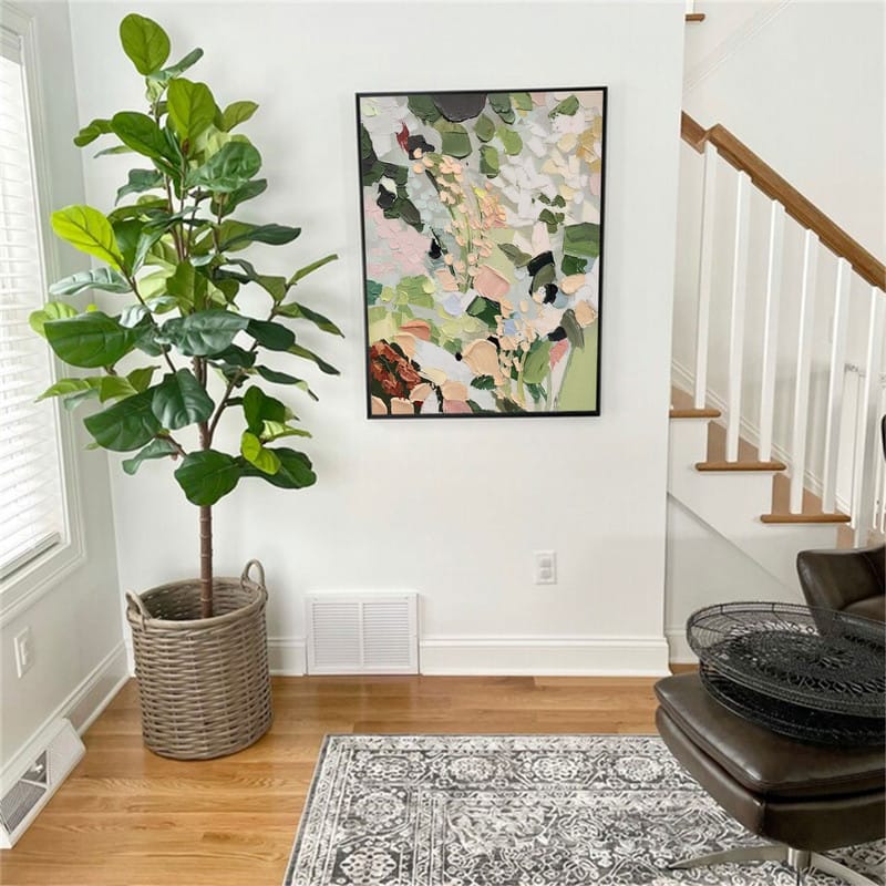 Customer photo review of Green Flower Textured Painting Canvas #FP017