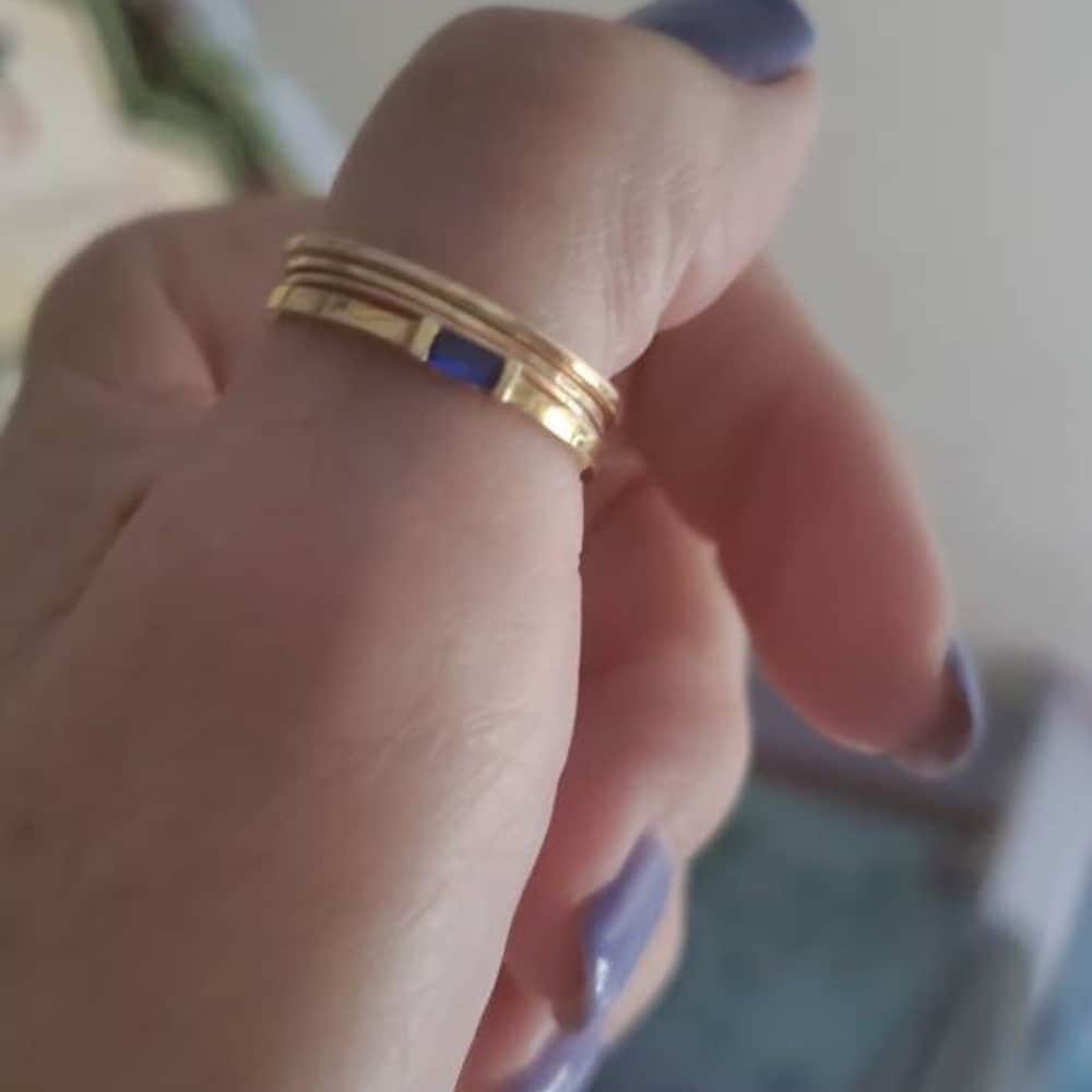 Customer photo review of Baguette Birthstone Ring