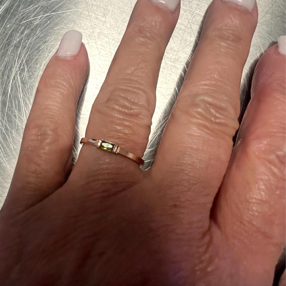Customer photo review of Baguette Birthstone Ring
