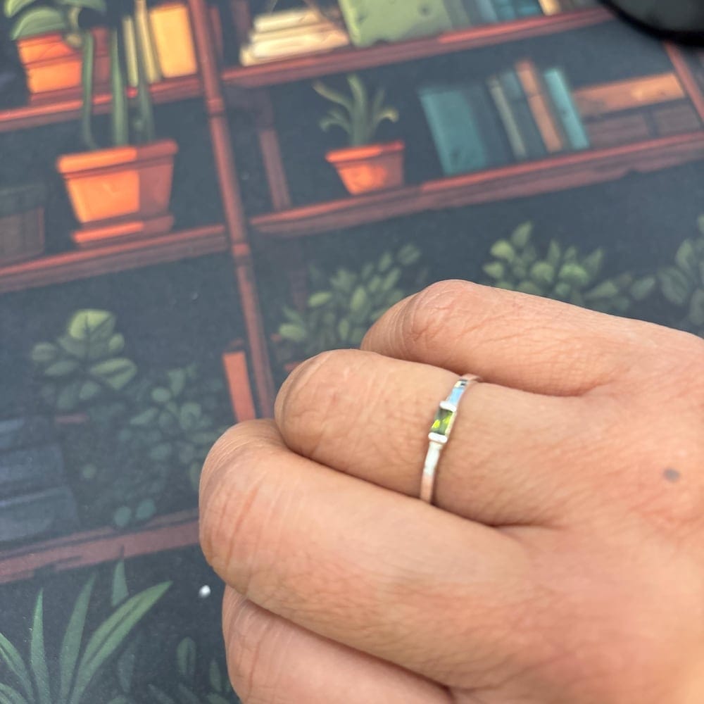 Customer photo review of Baguette Birthstone Ring