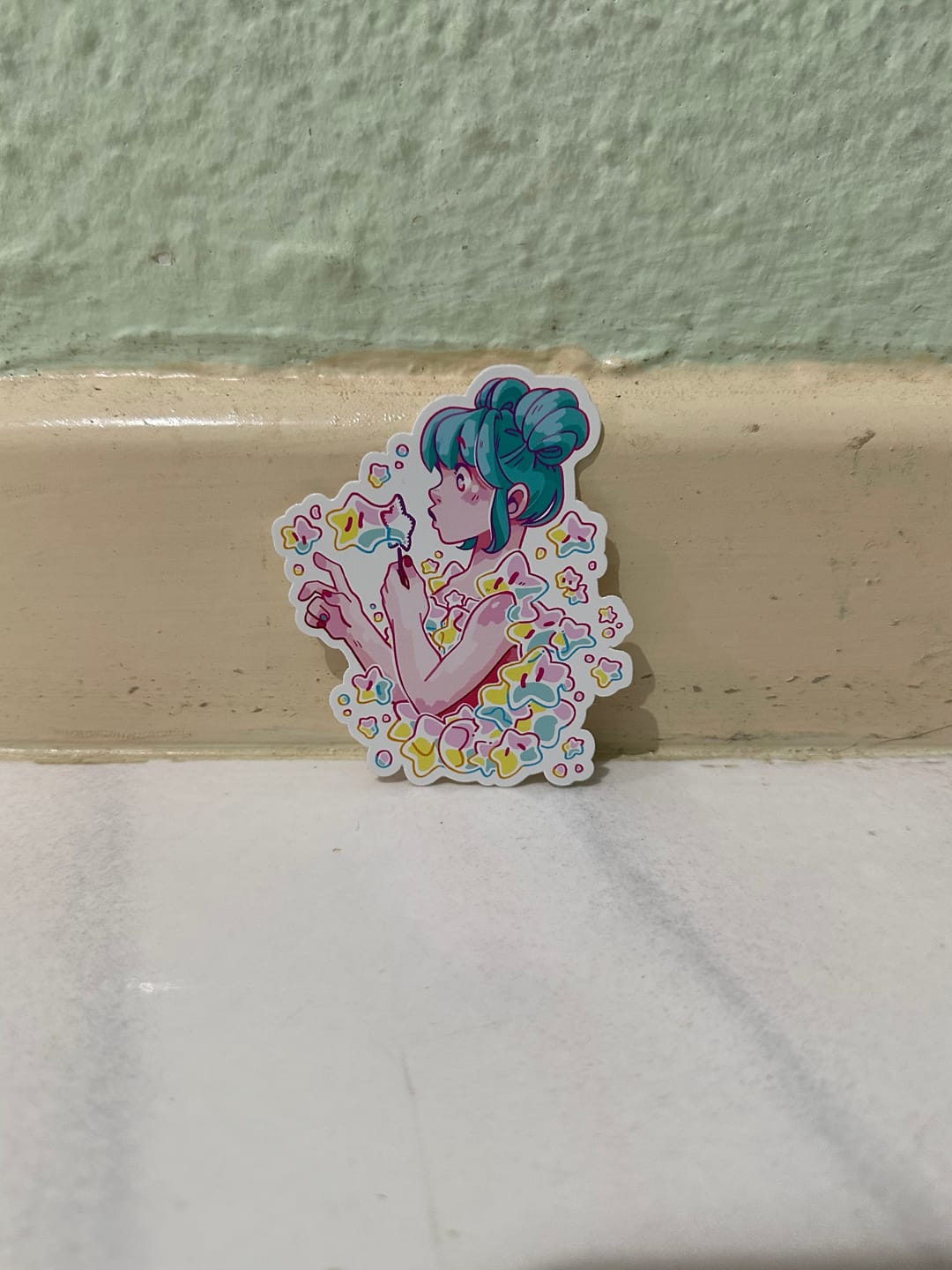 Customer photo review of Bubble Girl Stickers