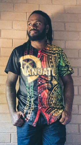 Customer photo review of Custom Vanuatu Baseball Jersey Polynesian Tribal LT6