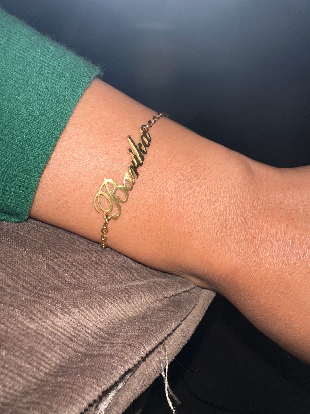 Customer photo review of Personalized Name Anklet/ Bracelet