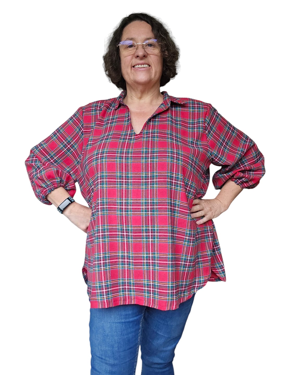 Customer photo review of Red Tartan Brushed Cotton Fabric