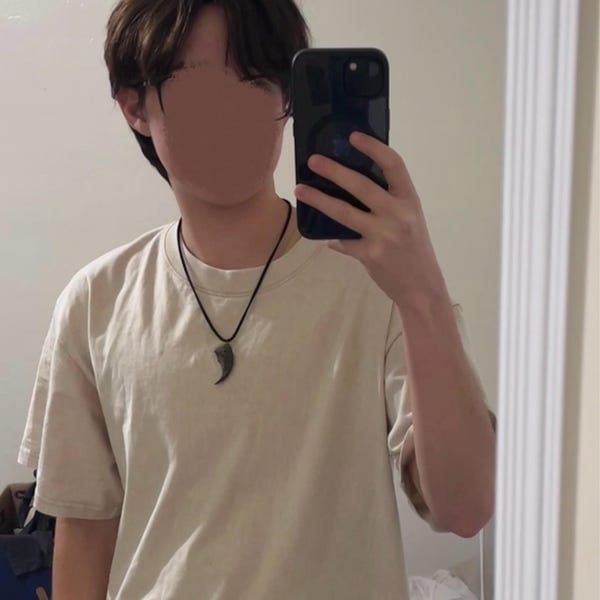 Customer photo review of Men Dark Brown Real Human Hair Side Part Curtain Bangs Wig