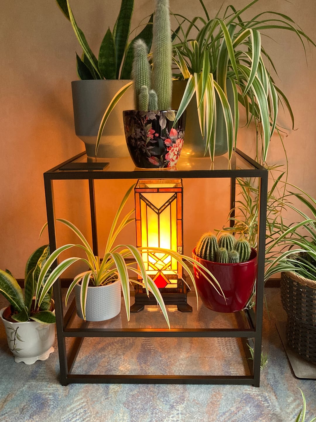 Customer photo review of Aria Glass Metal Side Table - Dark Bronze