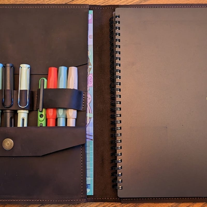 Customer photo review of Leather Custom Sketchbook