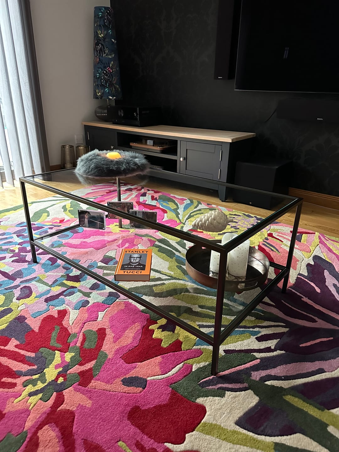 Customer photo review of Madison Glass Metal Coffee Table - Dark Bronze
