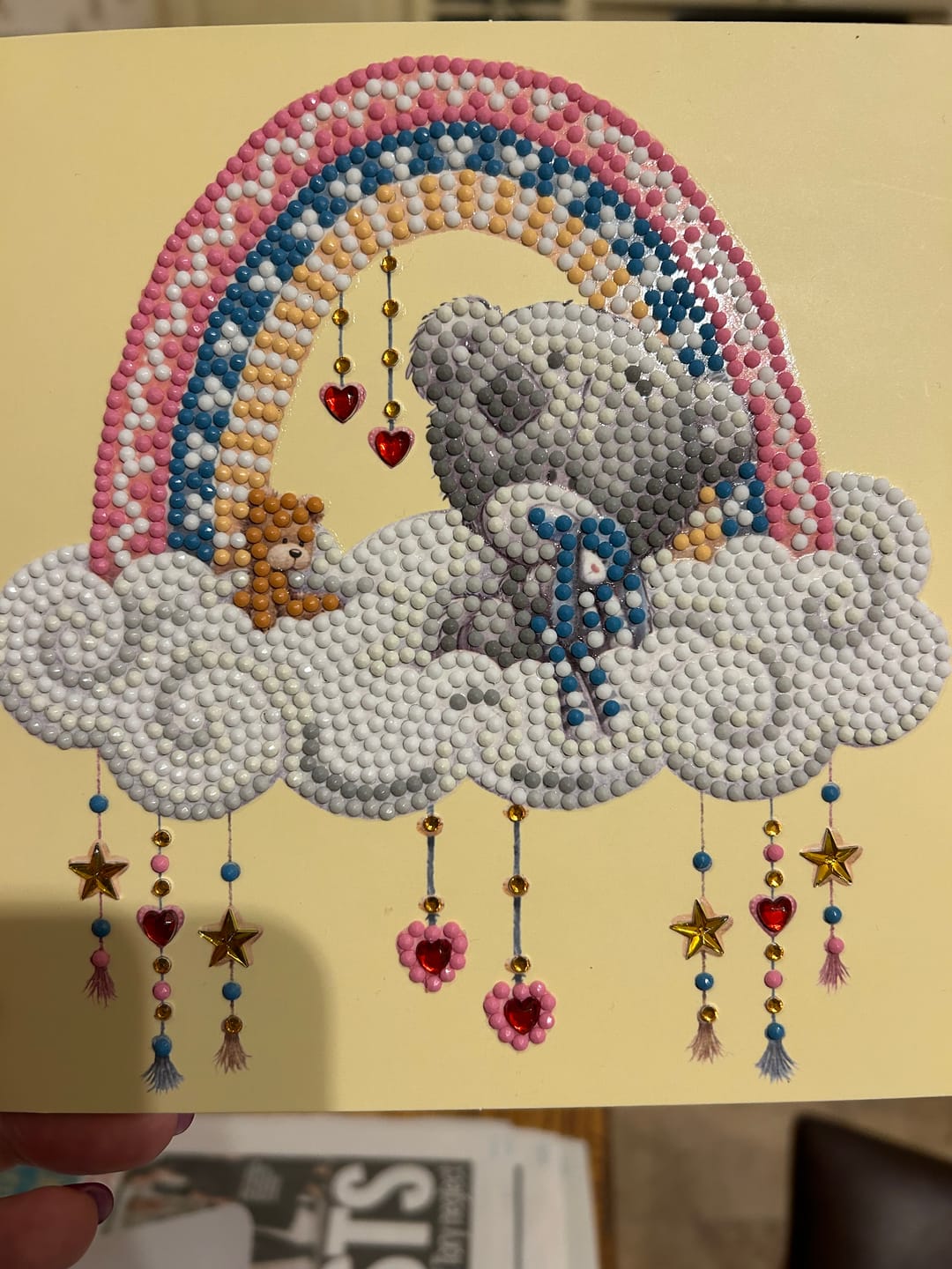 Customer photo review of "New Baby" Tiny Tatty Teddy Crystal Art Card - 18x18cm