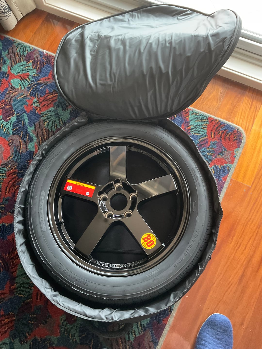 Customer photo review of TESLA Spare Wheel Kit Space Saver Tyre for Model 3  - HUB CENTRIC - SR LR, Performance, Highland - 2017-2026