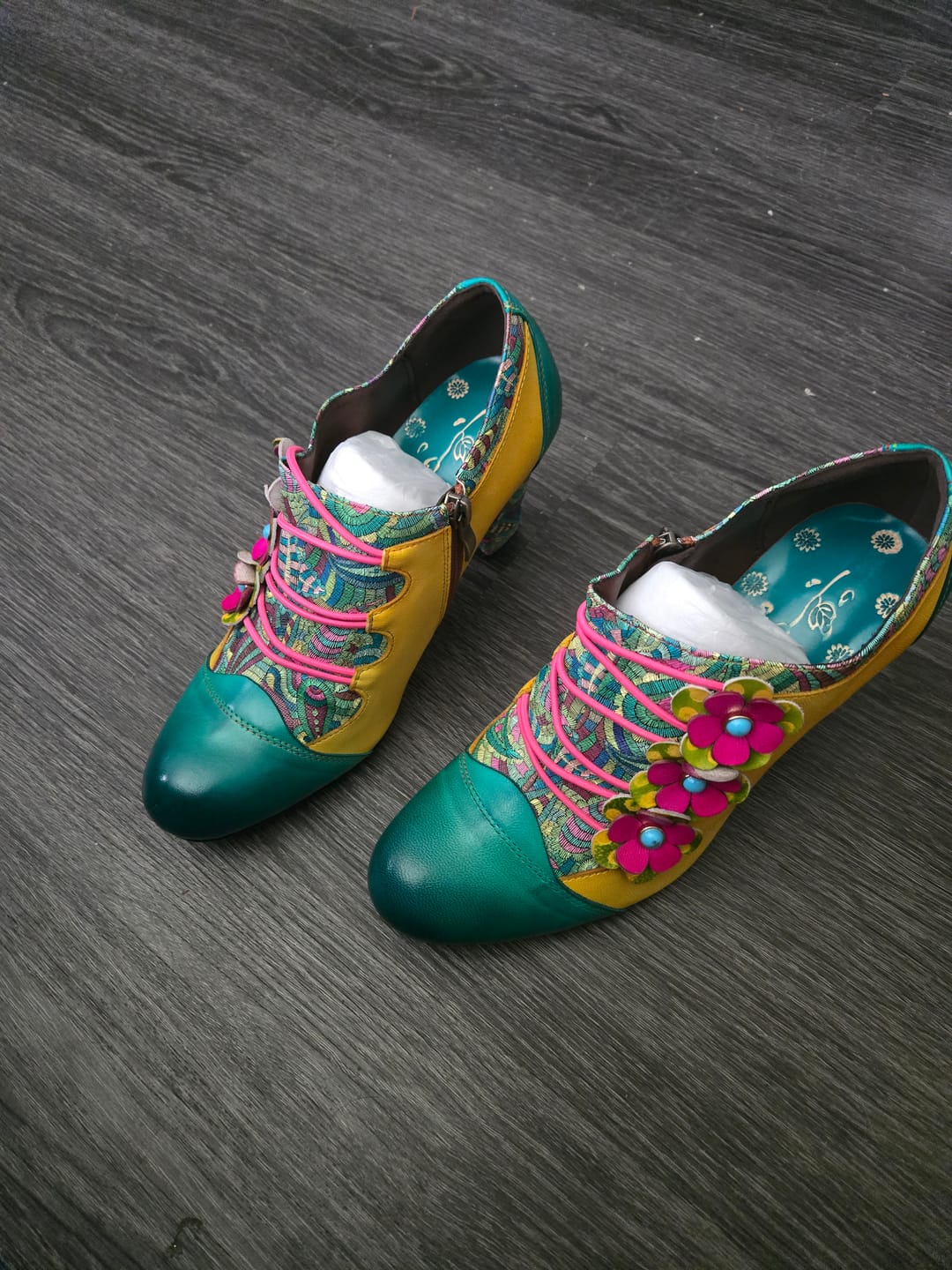 Customer photo review of Vintage Handmade Bohemian Graffiti Pumps