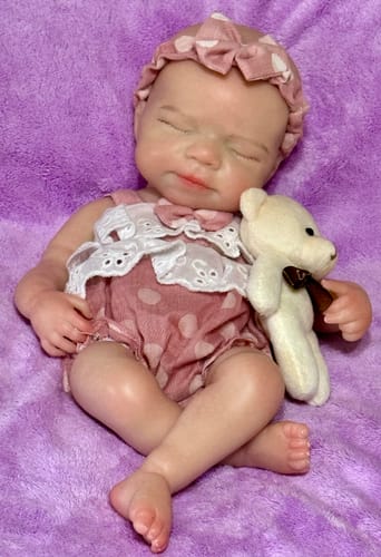 Customer photo review of Silicone Baby Doll Full Body Reborn Preemie 13" 2.3lbs Platinum Silicone Dolls Realistic Real Lifelike Weighted Babies Ecoflex Bathtub Baby