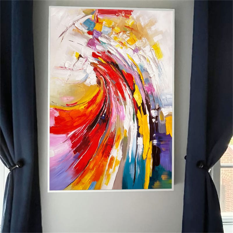 Customer photo review of Colorful  Abstract Textured Painting Canvas #AT039