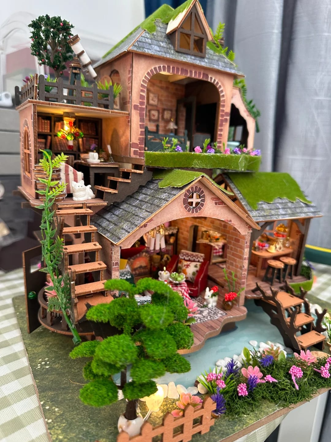 Customer photo review of rokrgeek Enchanted Forest Cottage Miniature House Kit