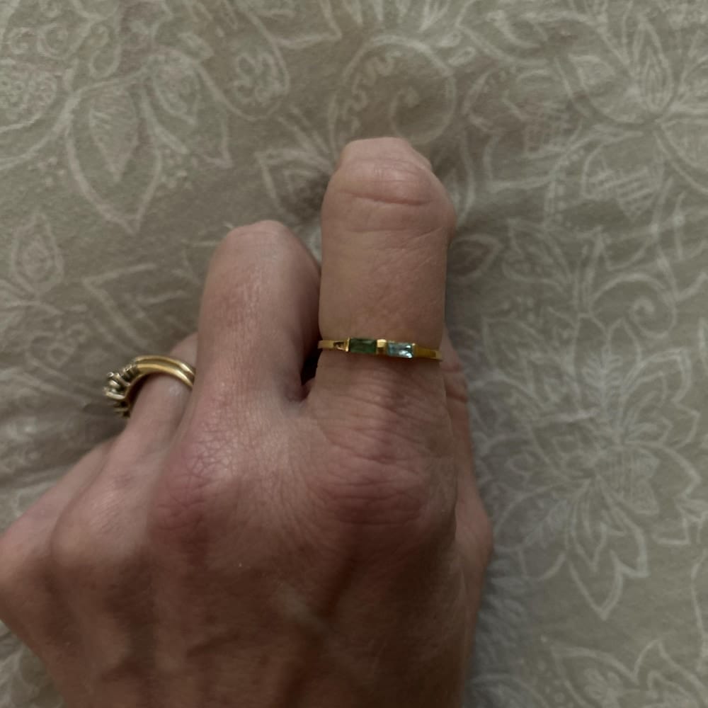 Customer photo review of Baguette Birthstone Ring