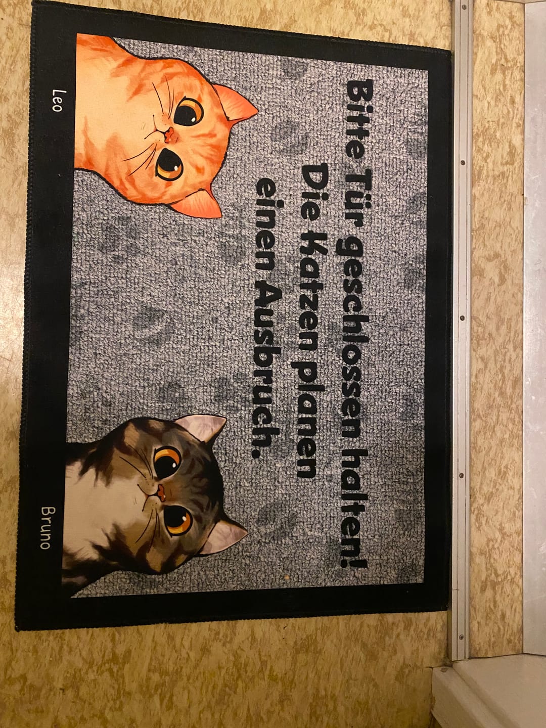 Customer photo review of Katzen planen einen Ausbruch - Individuelle Fußmatte