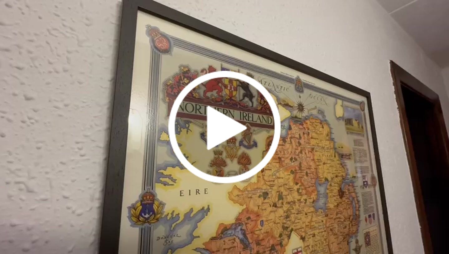 Customer video review of Old Map of Northern Ireland, Ulster by Ernest Clegg, 1947 - Eire, Antrim, Belfast, Londonderry, Lough Neagh, Down