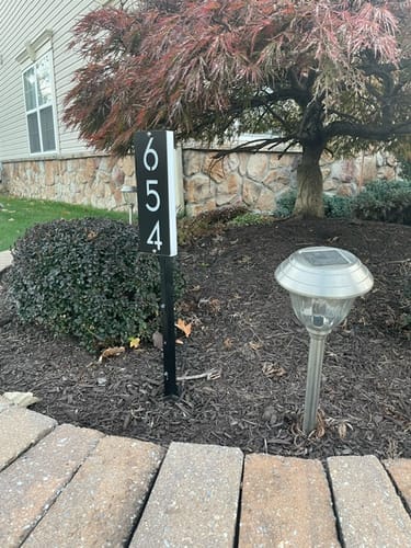 Customer photo review of Cider House Rectangular Address Plaque - Metal Vertical House Numbers For Outside Home