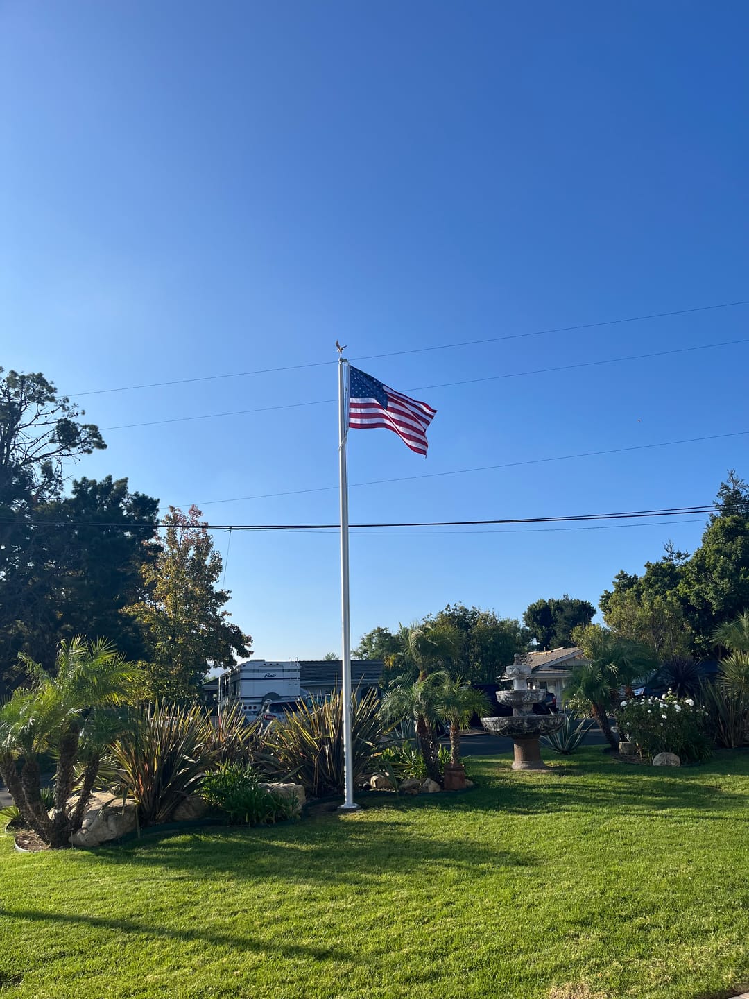 Customer photo review of Spun Aluminum Flash Collar for Commercial Grade Flagpoles