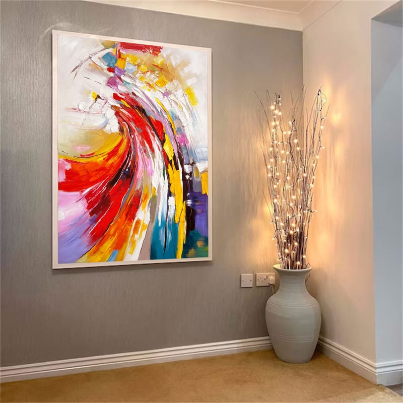 Customer photo review of Colorful  Abstract Textured Painting Canvas #AT039