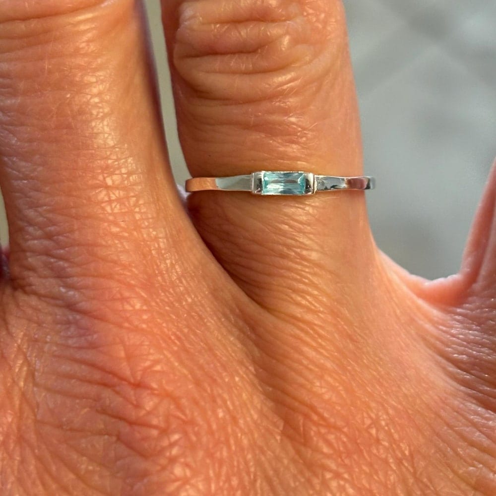 Customer photo review of Baguette Birthstone Ring
