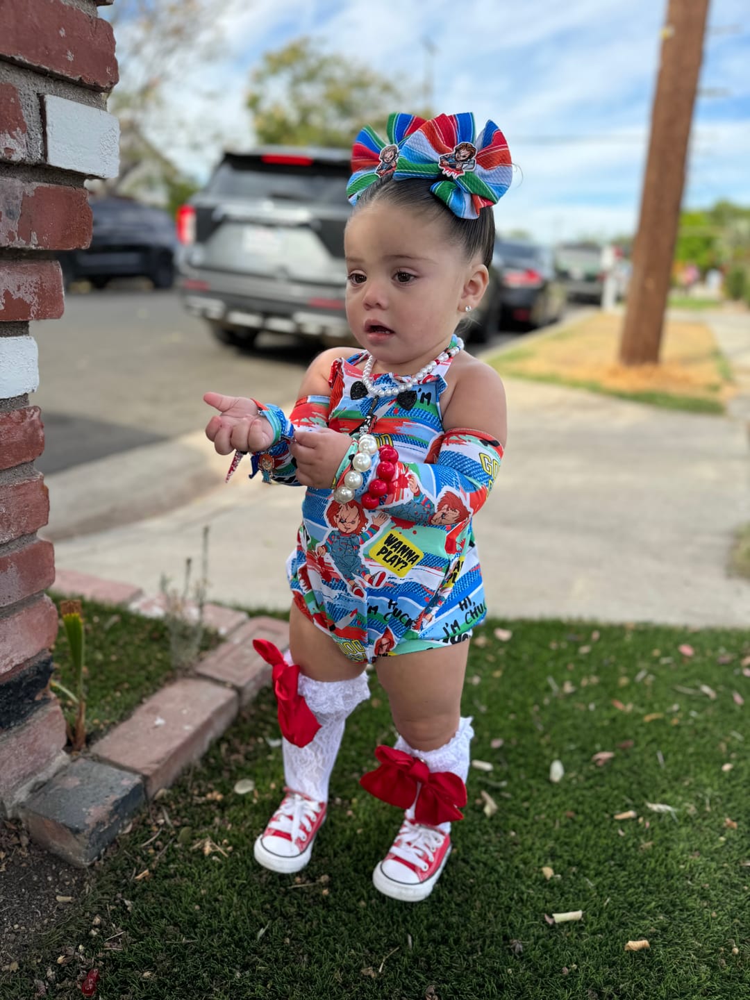 Customer photo review of Lola Lace Socks with Satin Bows