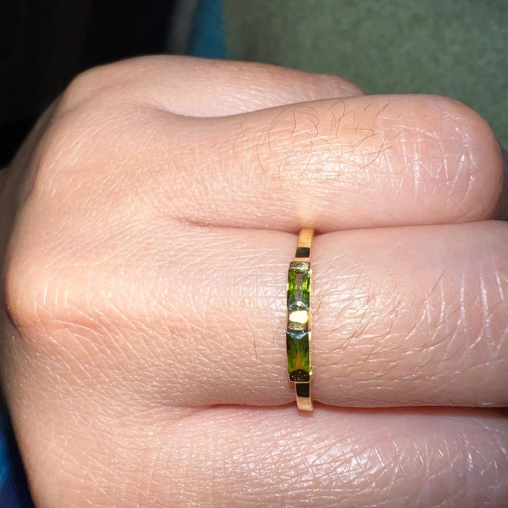 Customer photo review of Baguette Birthstone Ring