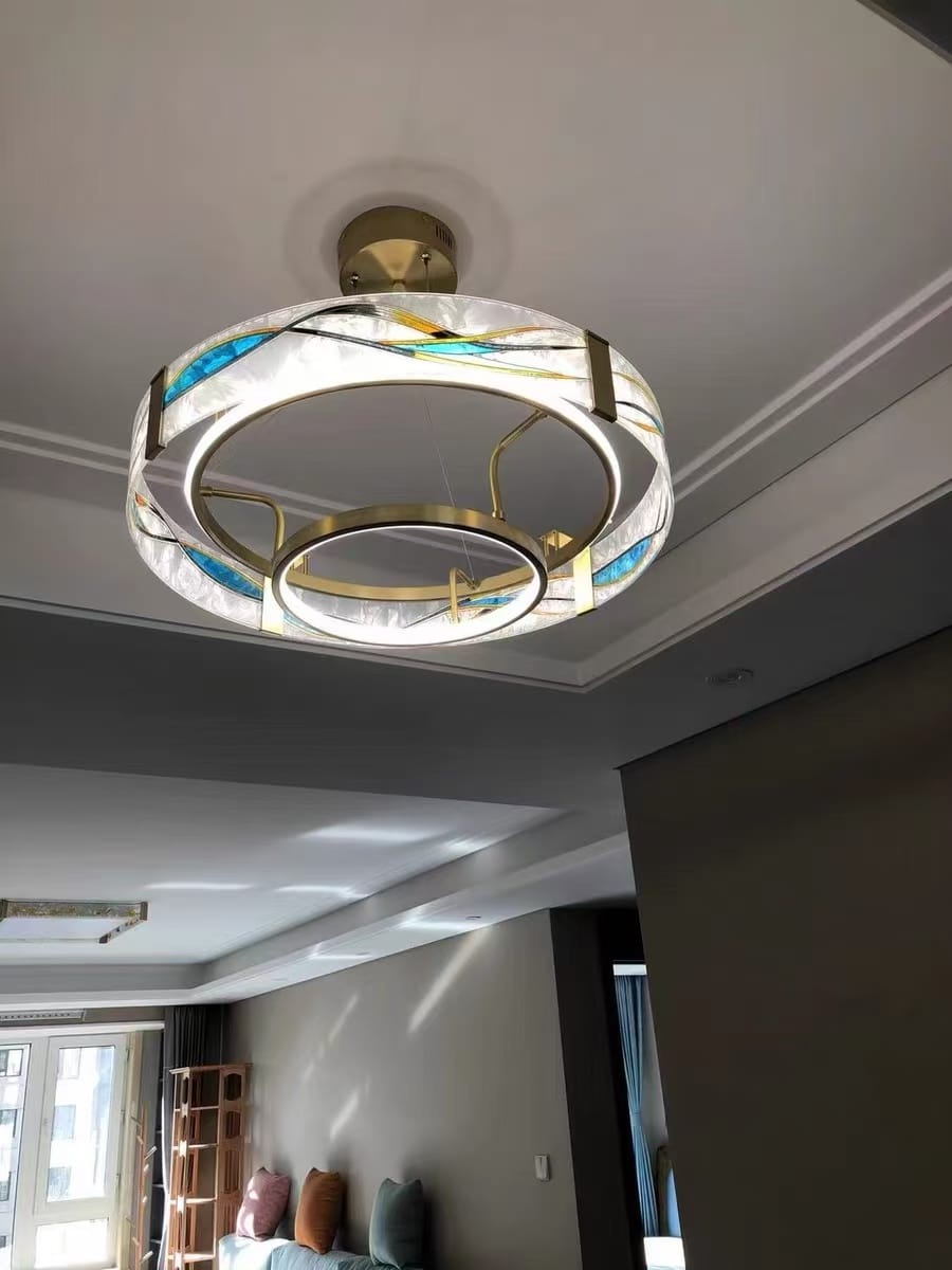 Customer photo review of WOMO Enamel Round Brass Chandelier-WM2335