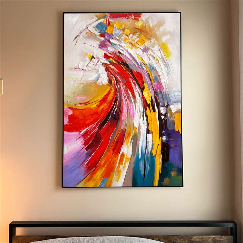 Customer photo review of Colorful  Abstract Textured Painting Canvas #AT039