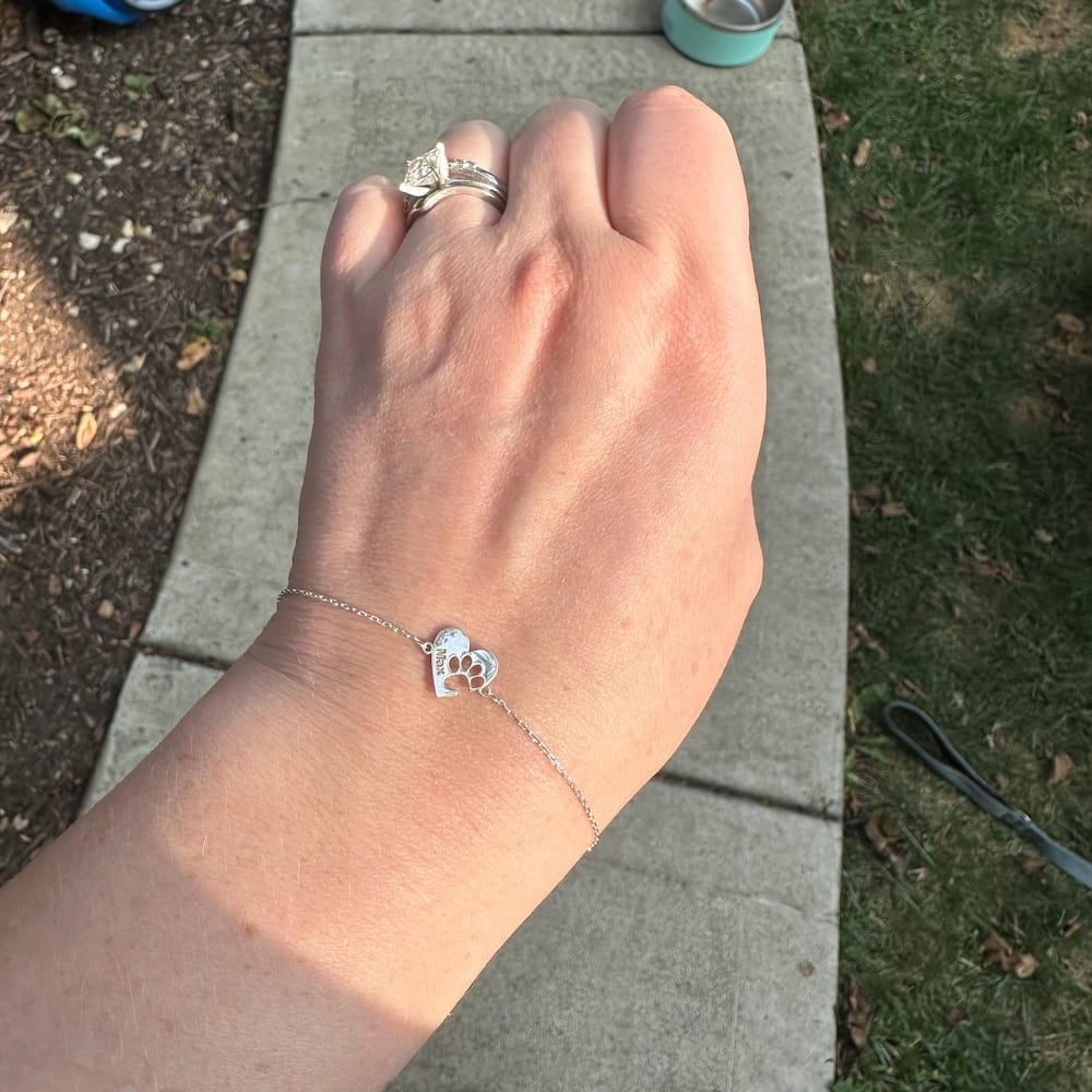 Customer photo review of Customized Pet Paw Bracelet