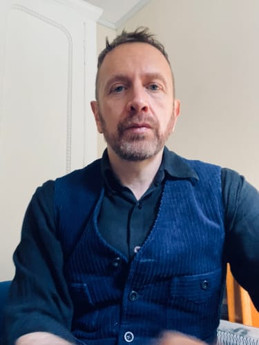 Customer photo review of 1920s Indigo Corduroy Work Vest