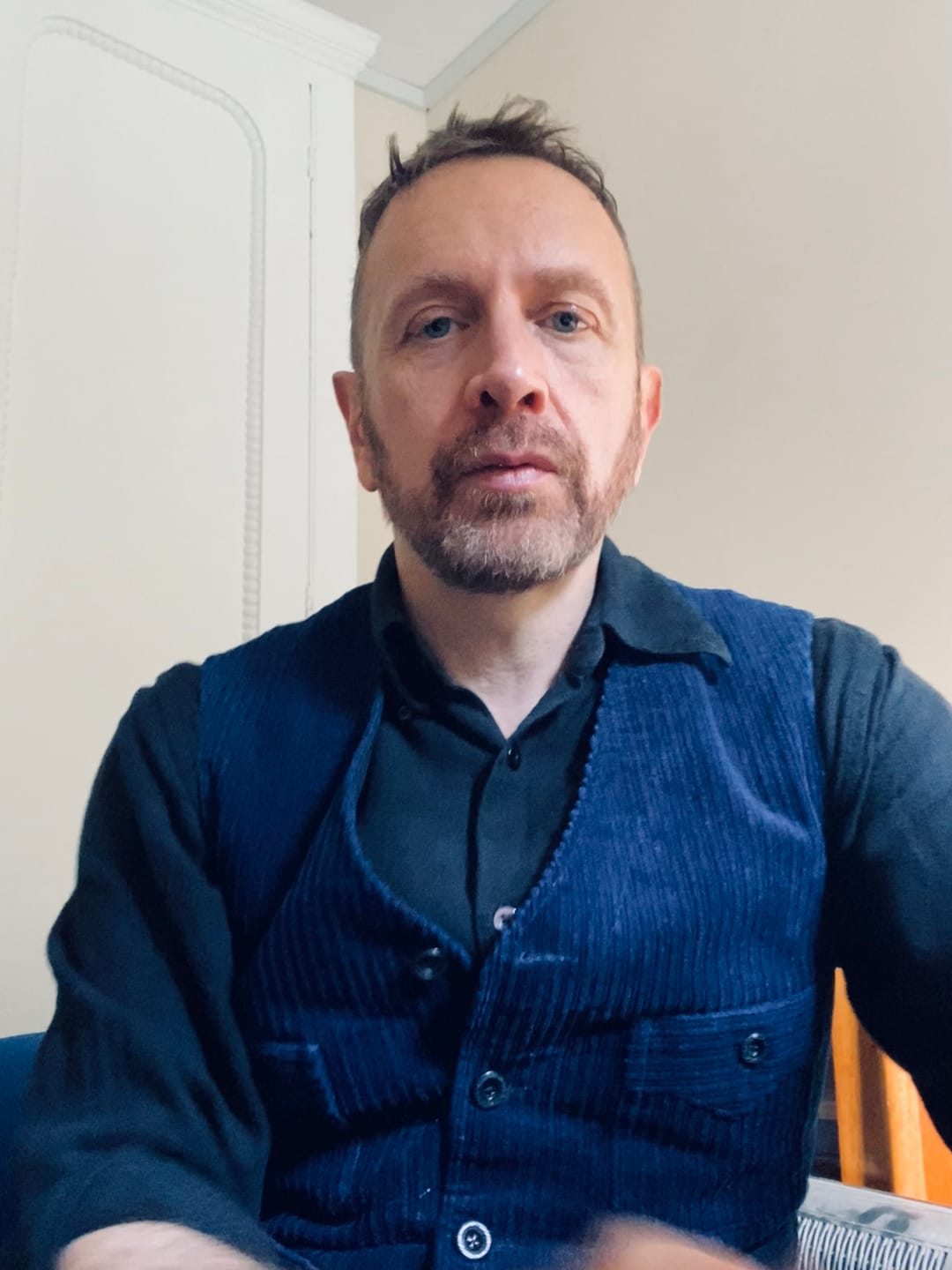 Customer photo review of 1920s Indigo Corduroy Work Vest