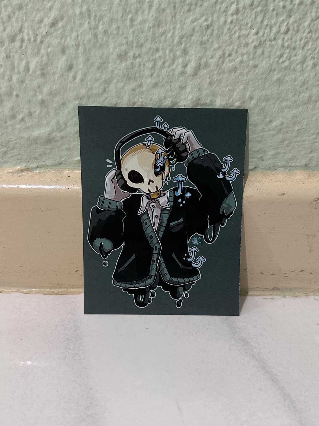 Customer photo review of Aesthetic Skeleton Mushroom Mini Print