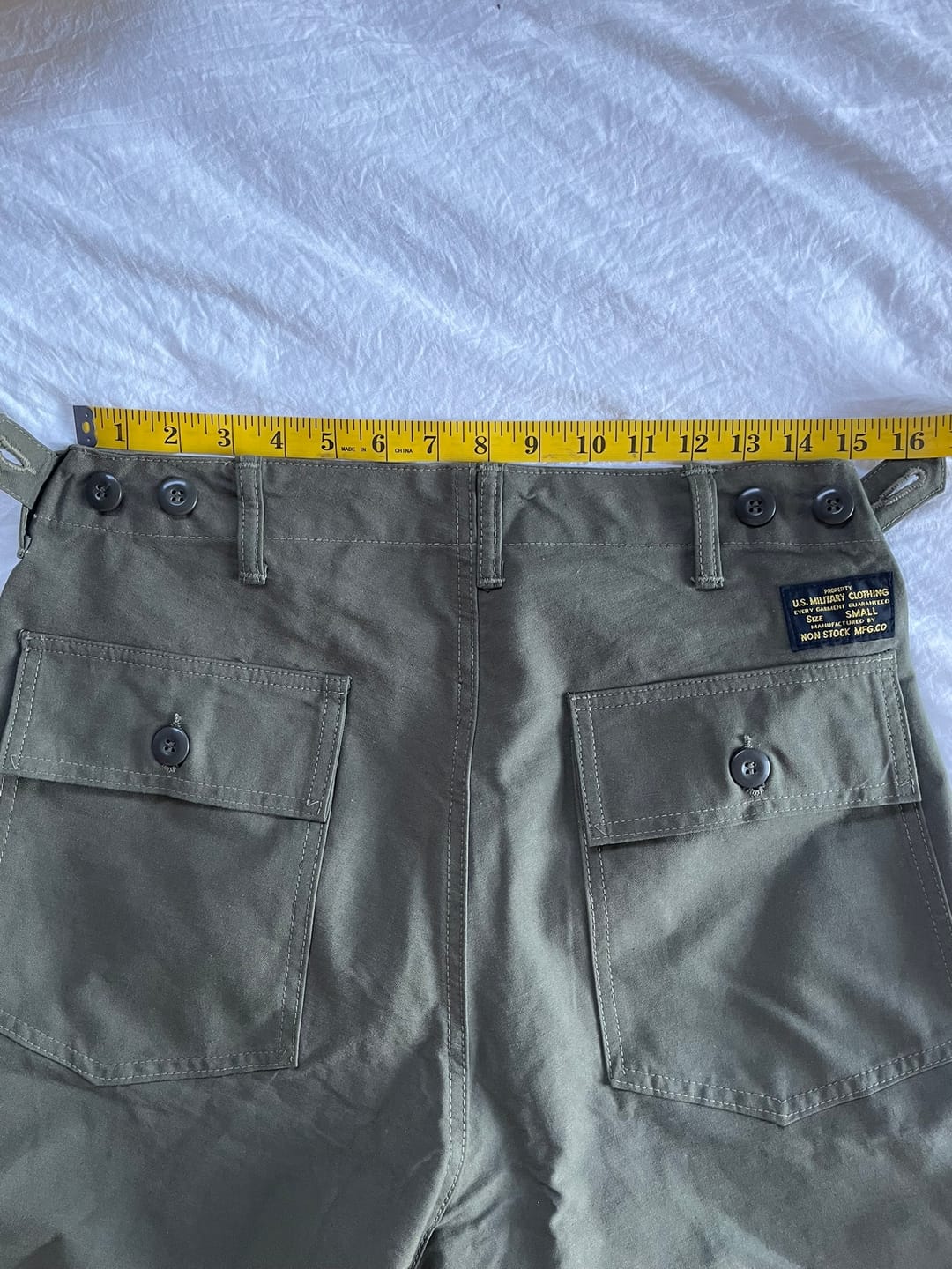 Customer photo review of Vietnam War OG-107 Fatigue Utility Shorts - Olive