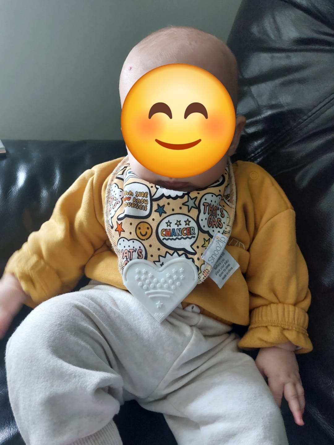 Customer photo review of NEW - What's the craic? Teething Bib