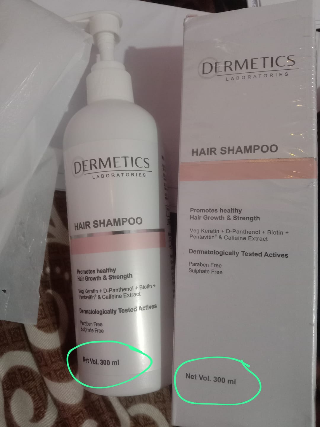 Customer photo review of Dermetics Hair Shampoo