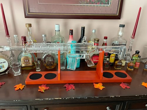 Customer photo review of AR-15 Glass Decanter with Constitution Whiskey Glasses