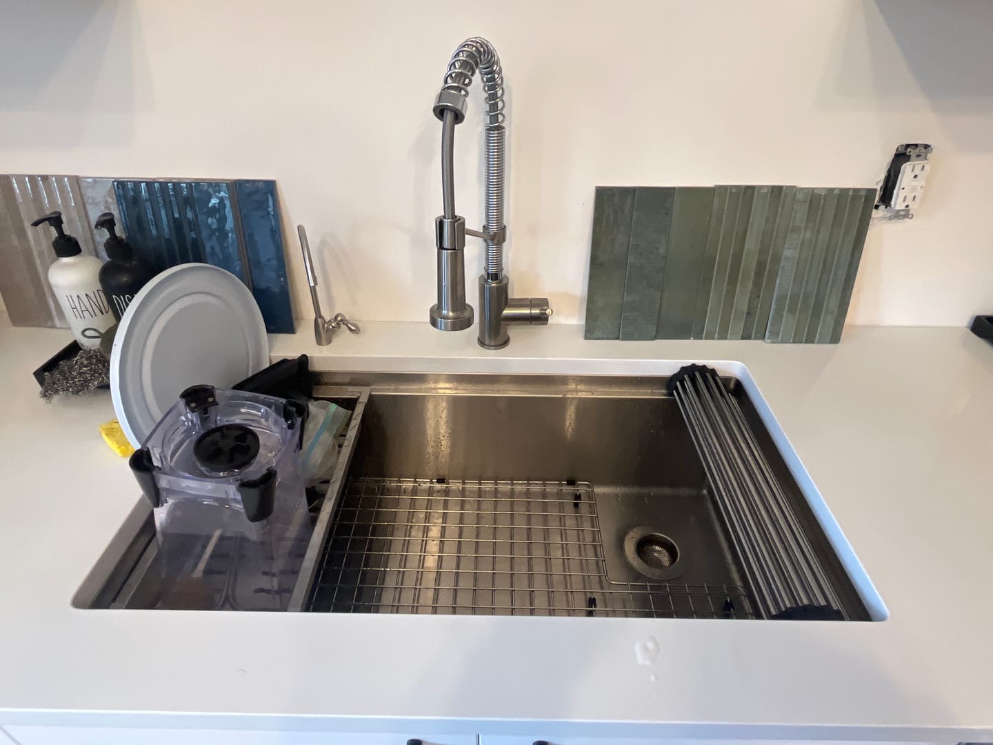 Customer photo review of 33" Undermount Workstation Sink – 16 Gauge Stainless Steel Single Bowl – Offset Drain Right – Seamless Drain (5LS33R)